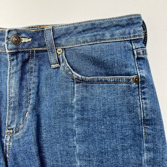 Just Black Womens Cut-Off Shorts Blue Stretch Frayed Mid Rise Medium Wash USA S - Picture 7 of 10